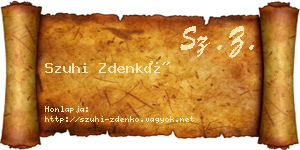 Szuhi Zdenkó névjegykártya